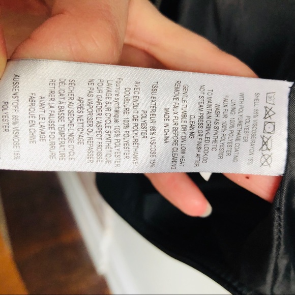 French Connection Moto Jacket Sz L Vegan Leather - Picture 7 of 7